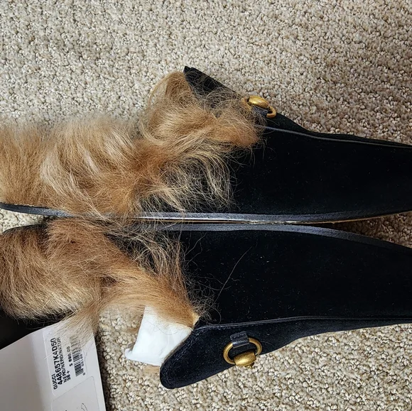 Gucci Black Velvet Fur Lined Loafers❤️ - Picture 8 of 16